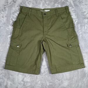 Carhartt Ripstop Cargo Work Shorts Olive Green Relaxed Fit size 34